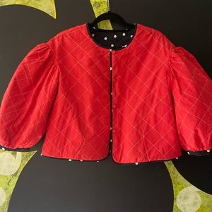 CLARE V. LE PETIT PUFF REVERSIBLE QUILTED CROP JACKET
